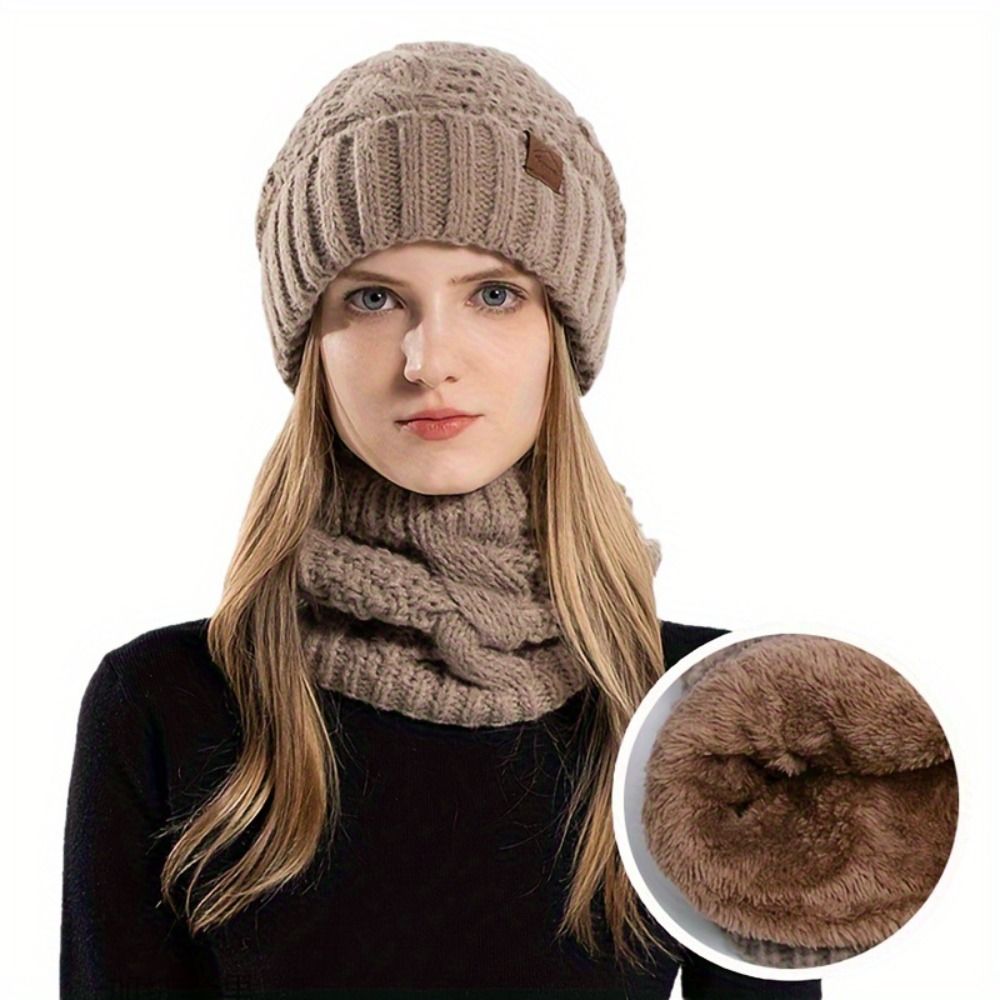 Wool Glove Lined - Soft Winter Beanie Hat Scarf Set