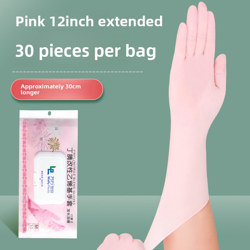 Rubber Glove Cleaning - 12-inch Dishwashing Gloves, Durable Kitchen Latex