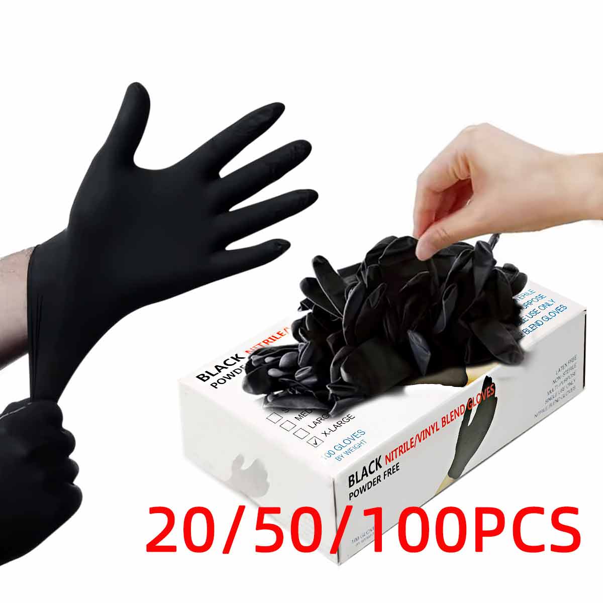 20/50/100pcs Black Vinyl Glove - Rubber Glove Cleaning review and price