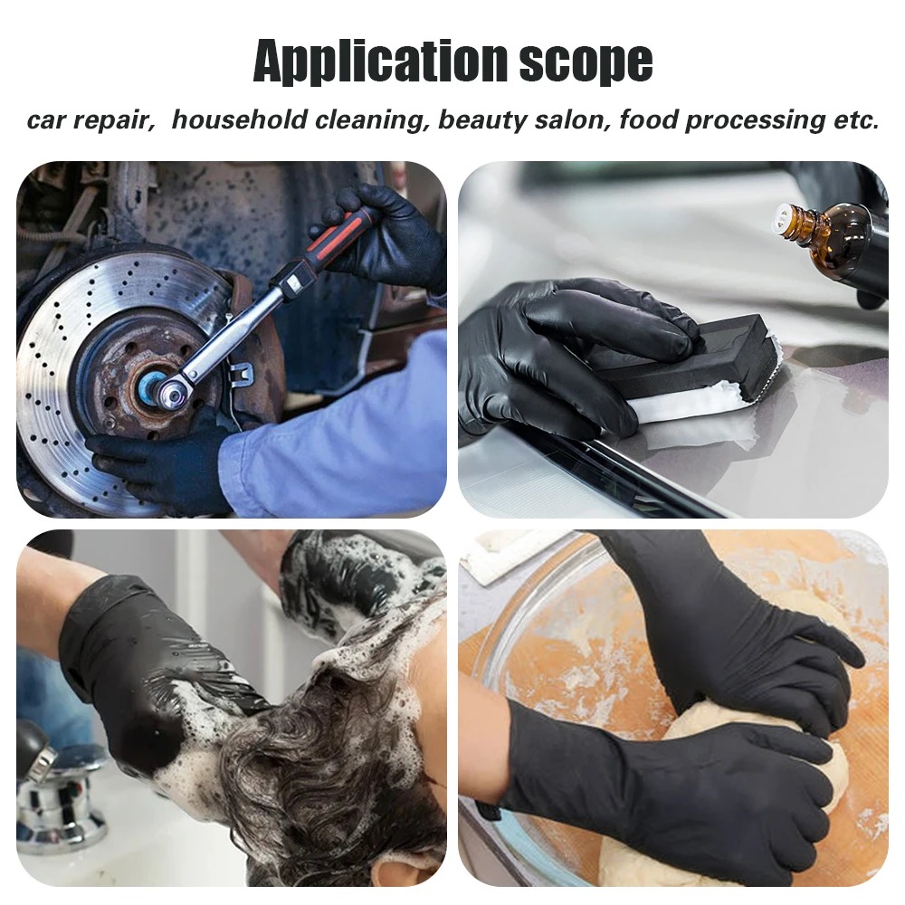 Black Disposable Nitrile Glove - Nitrile Mechanic Glove review and price