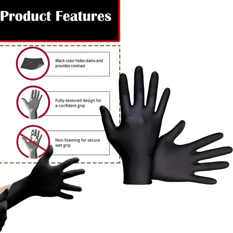 Black Disposable Nitrile Glove - Nitrile Mechanic Glove review and price