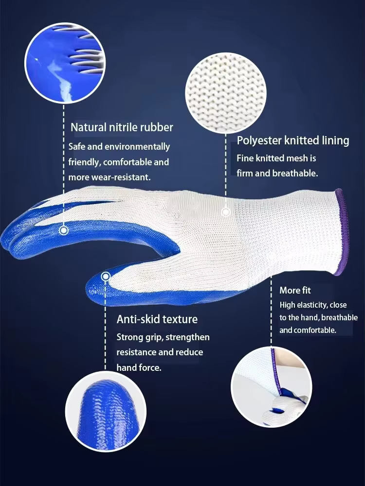 3 Pairs Of Non-slip Wear-resis - Nitrile Mechanic Glove review and price