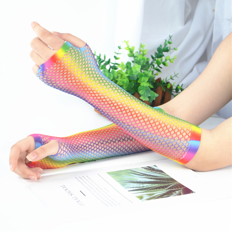 1 Pair Women Long Fishnet Net  - Fingerless Glove Knit review and price